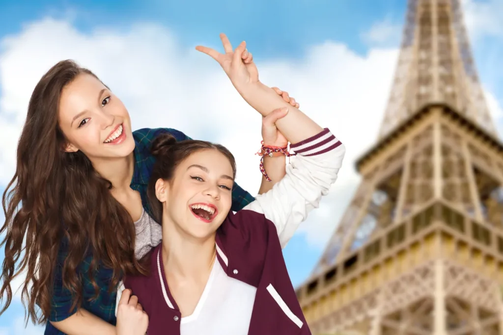 Selfie de quinceañeras en Paris